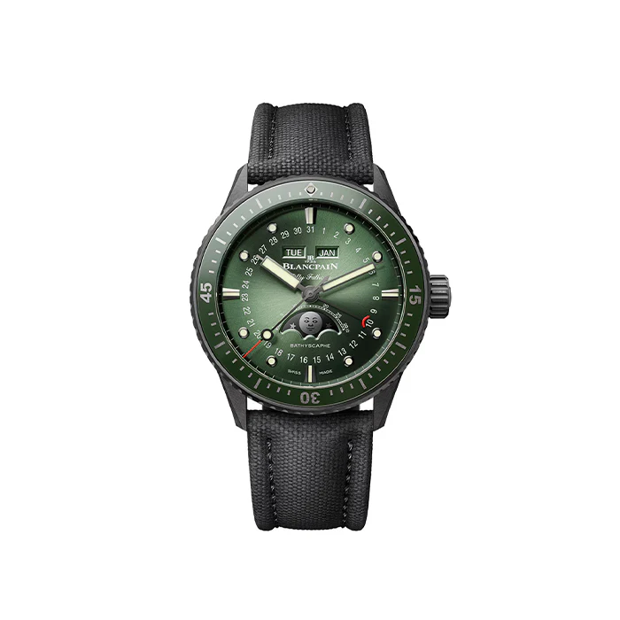 FIFTY FATHOMS BATHYSCAPHE QUANTIÈME COMPLET PHASES DE LUNE 44MM